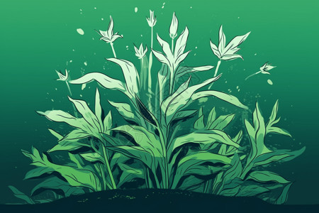 农业线黄耆植物的平面插图插画