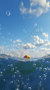 海上的泡泡集市背景图片