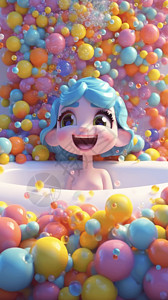 泡沫池充满泡泡的浴缸插画