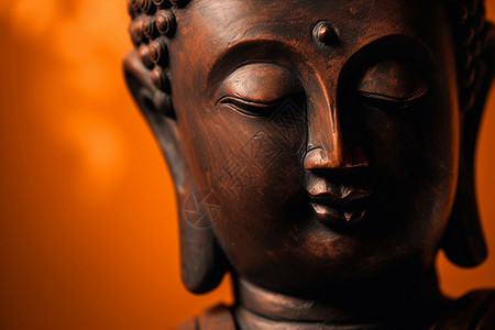 佛陀雕塑特写图背景图片
