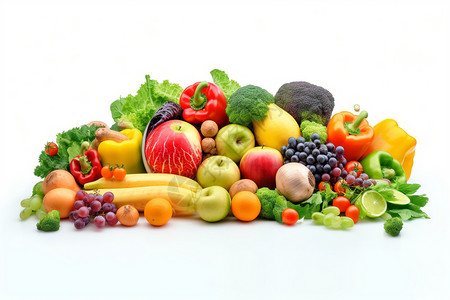 有机蔬菜和水果图背景图片