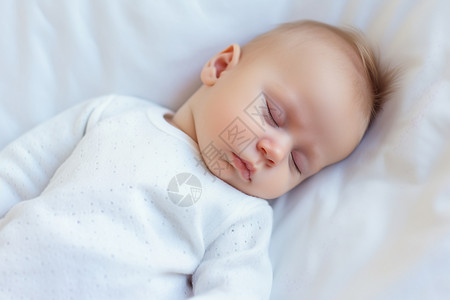 酣睡的男婴儿肖像图背景图片