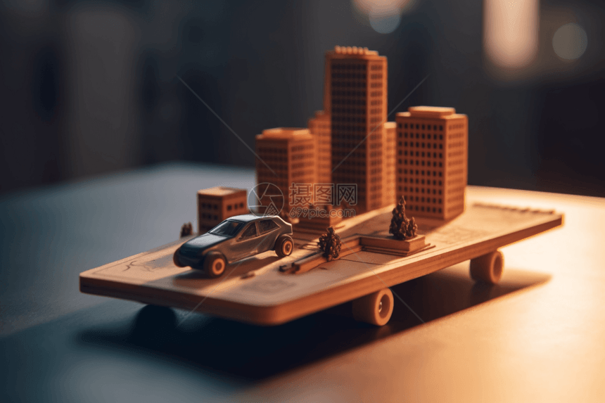 城市滑板模型图片