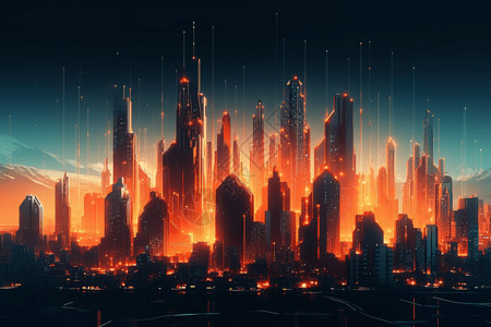 未来的城市天际线图片