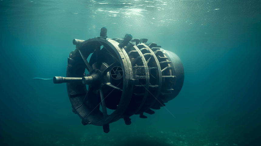 水中的动力涡轮机图片