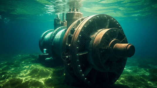 水下的动力涡轮机图片