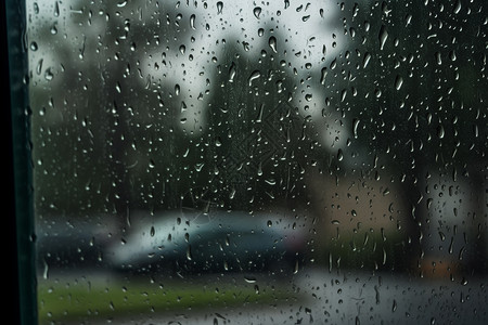 带雨滴的窗户图片