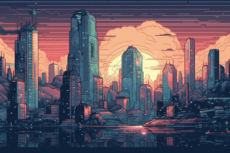 科幻城市建筑背景图片