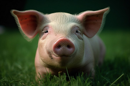 草地上的猪图背景图片