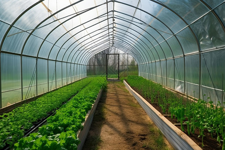 温室中种植蔬菜图片