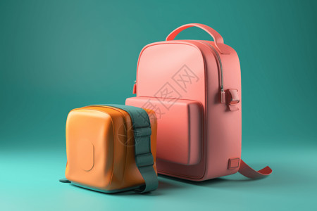 两件包邮双肩背包3D概念图设计图片