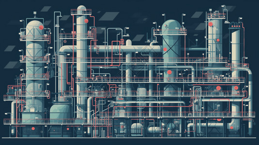 化工厂的平面插图图片