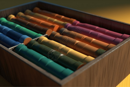 彩色杂物盒蜡笔盒概念模型设计图片