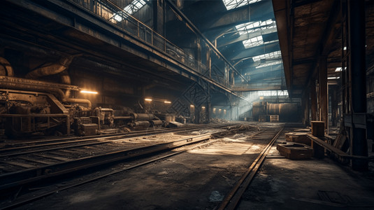 工业钢厂内部图图片