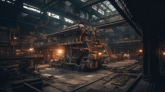 锻压工业钢厂内部场景设计图片