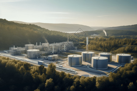氢气制氢厂的鸟瞰图背景