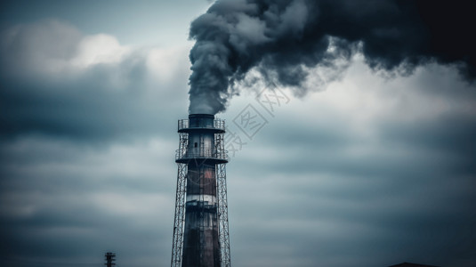 工业排放工业工厂烟囱图设计图片