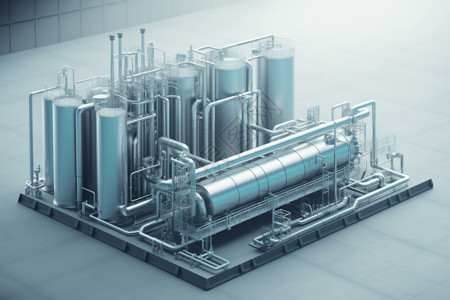 氢气生产厂的管道设计图片