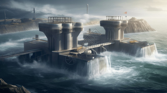 巨大的水力发电站高清图片