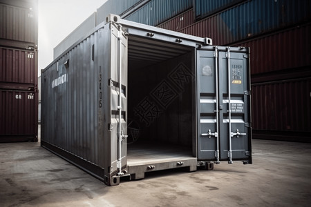 钢制容器带有钢门的人造存储容器设计图片