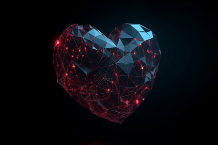 爱心水晶有纹理感的心形模型设计图片