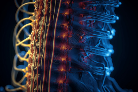 脊髓里的神经背景图片