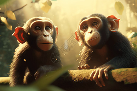 在交流的猴子图片