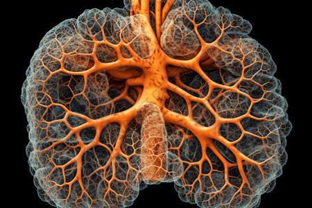 人体肺部解剖图背景图片