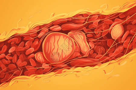 细胞皮肤红色肌肉细胞插画