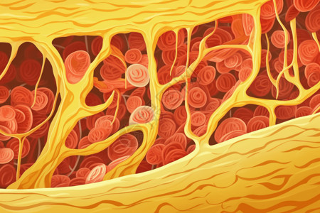 细胞皮肤人体肌肉组织插画