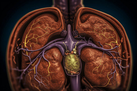 人类肝脏图像背景图片