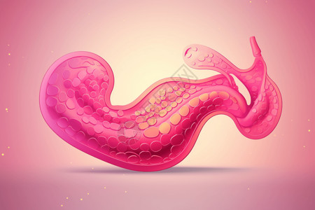 粉色医疗胰腺外观图插画