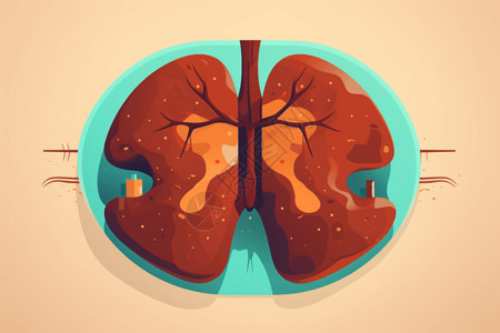 解剖图肝脏形状图插画