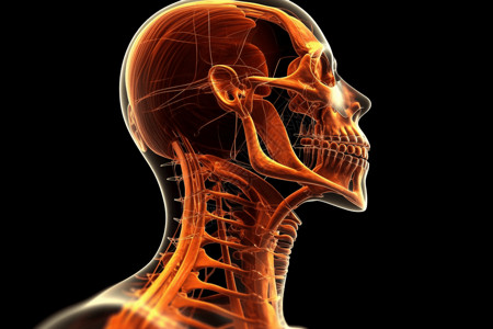 颈部骨骼内部图背景图片