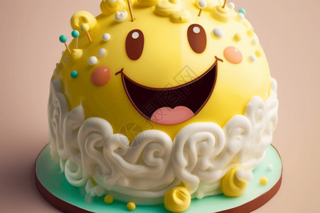 皇冠卡通甜美微笑的蛋糕背景