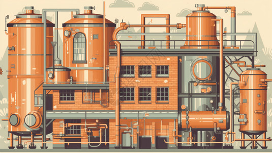 酿酒厂的插图背景图片