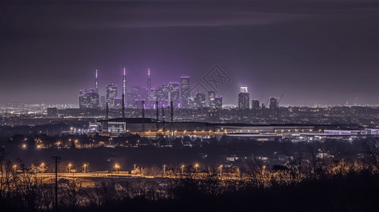 城市炼油厂景观插图背景图片