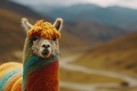 毛毡羊驼工艺品背景图片