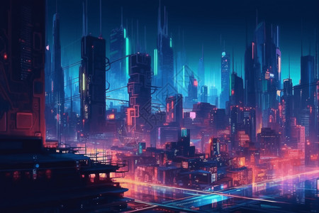 未来主义的城市背景图片