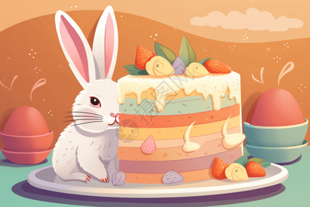 小兔子蛋糕图片