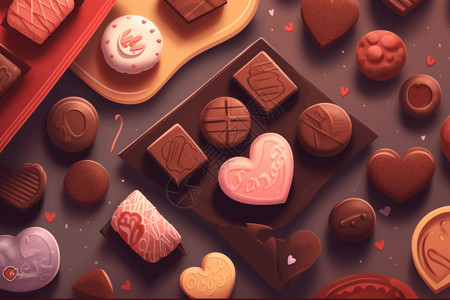 情人节巧克力背景图片