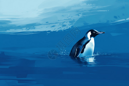 行走的企鹅背景图片