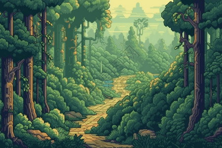 蜿蜒森林的小路背景图片