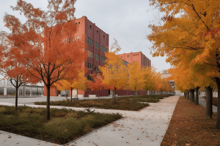 秋季城市街道景色图片