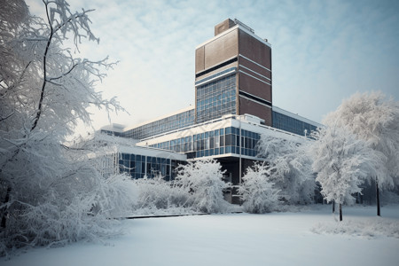 冬季的建筑景色图片