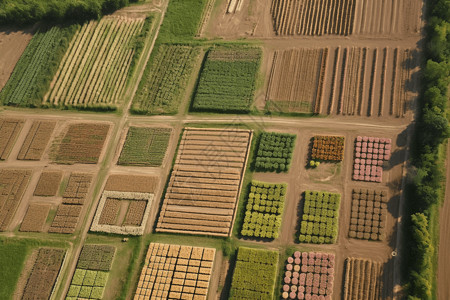 几何排列的农作物图片