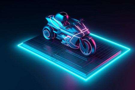 骑电动科技感电动摩托车设计图片