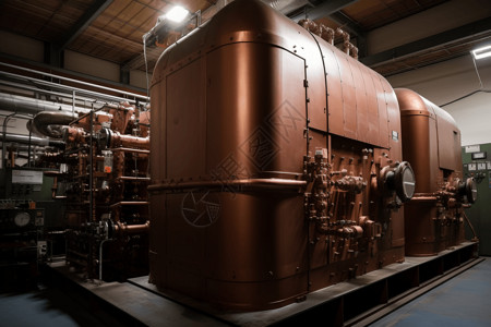 铜线电机工厂发电机的特写设计图片