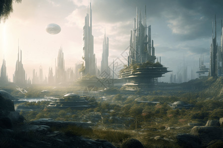 梦幻科技城市背景图片