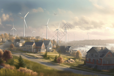 风车小镇涡轮机声污染视角设计图片